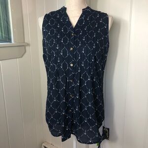 Womens Charter Club Anchor Blouse Size Xs